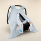 Stroller Cover Set - Double Side - Bebe Mavi Muslin - Fil