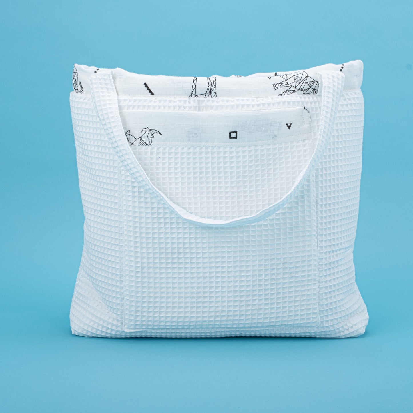 Baby Care Bag - Beyaz Petek - Kaplan