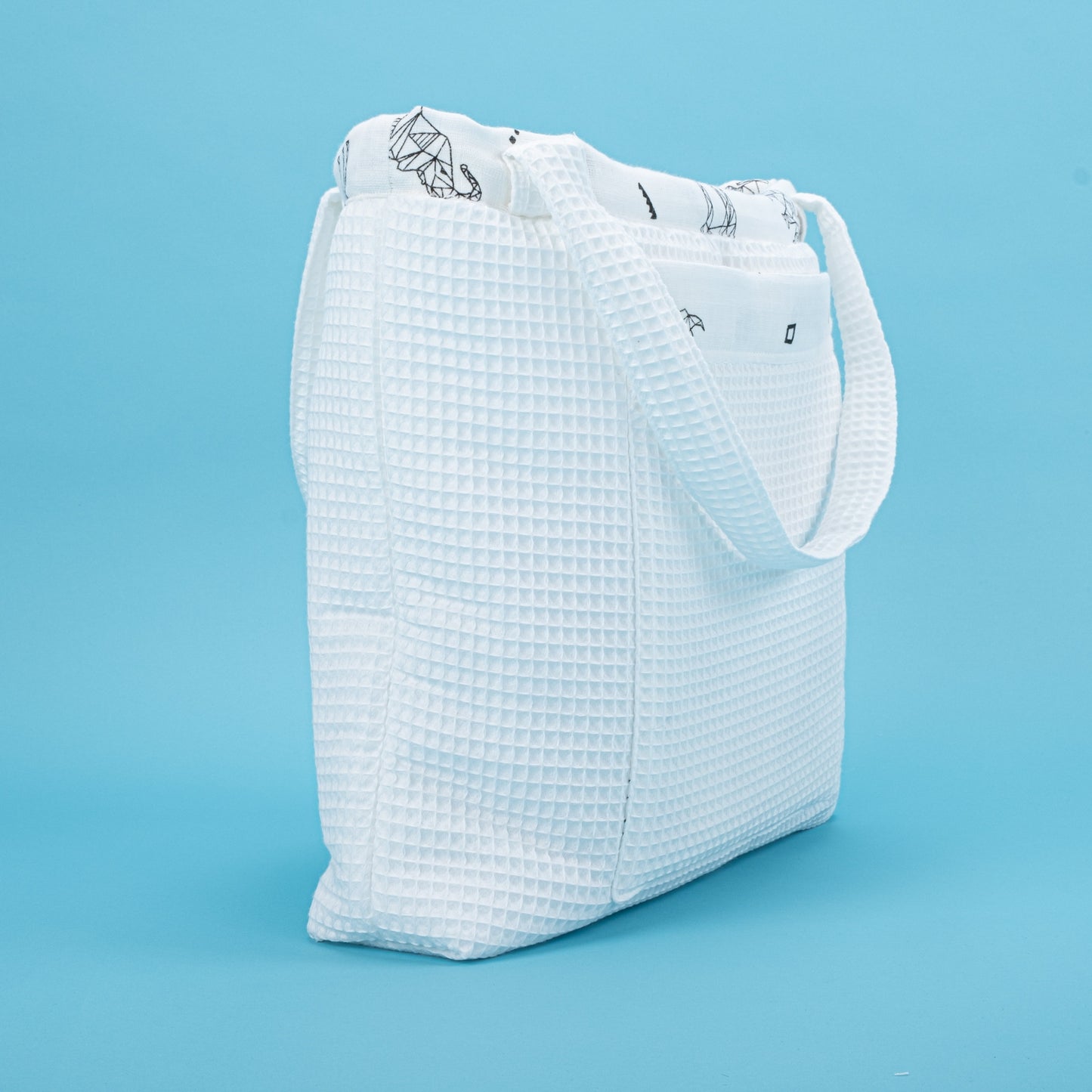 Baby Care Bag - Beyaz Petek - Kaplan