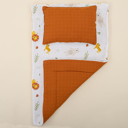 Double Sided Changing Pad and Pillow - Kiremit Muslin - Aslan