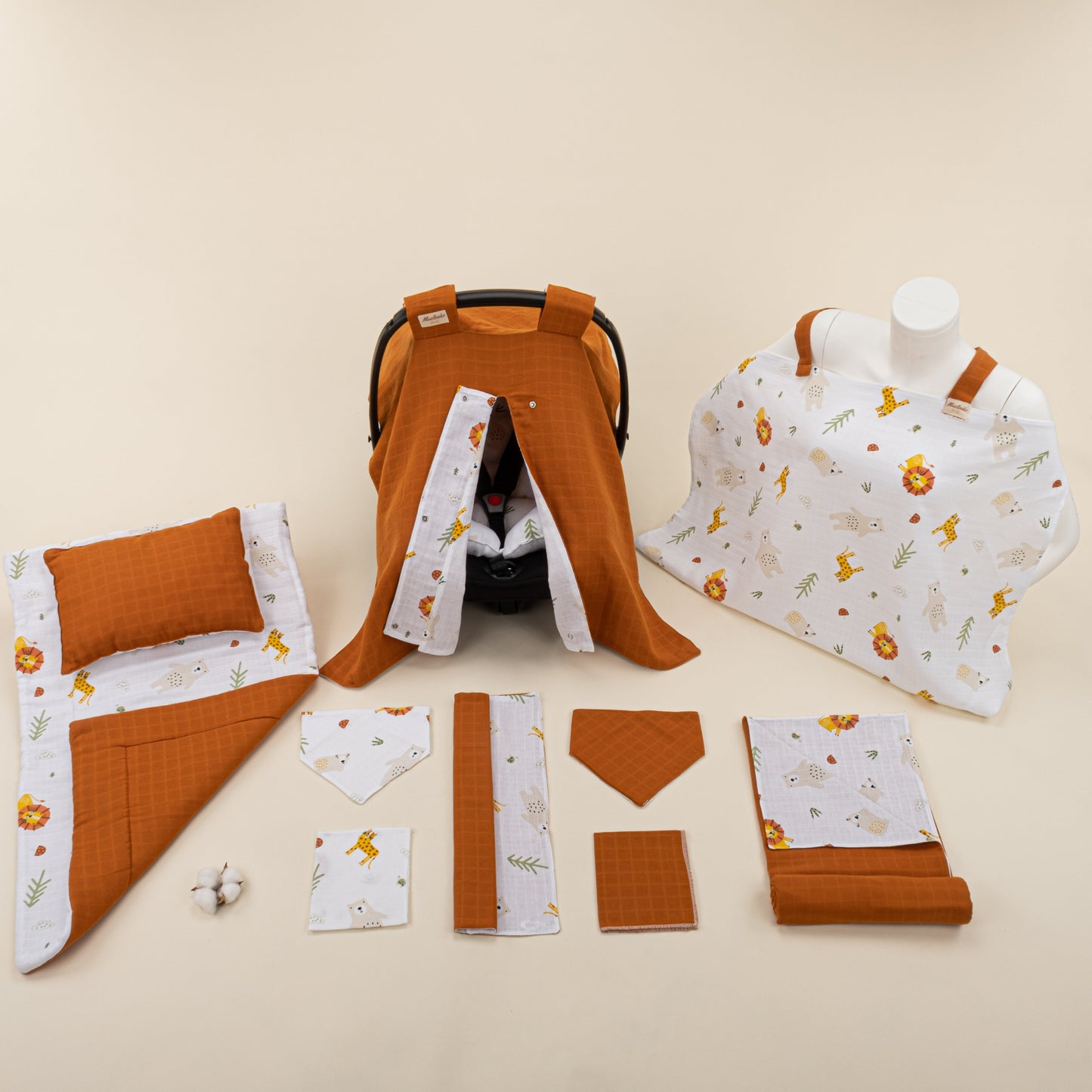 11 Piece - Newborn Sets - Double Sided - Seasonal - Kiremit Muslin - Aslan