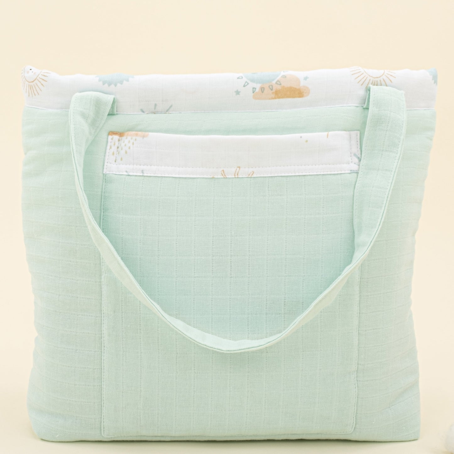 Baby Care Bag - Su Yeşili Muslin - Su Yeşili Güneş