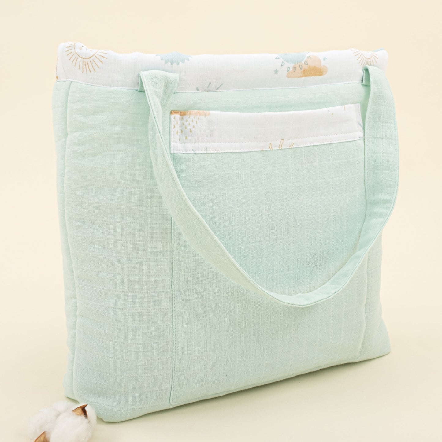 Baby Care Bag - Su Yeşili Muslin - Su Yeşili Güneş