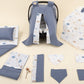 11 Piece - Newborn Sets - Double Sided - Seasonal - İndigo Muslin - Mavi Bulut