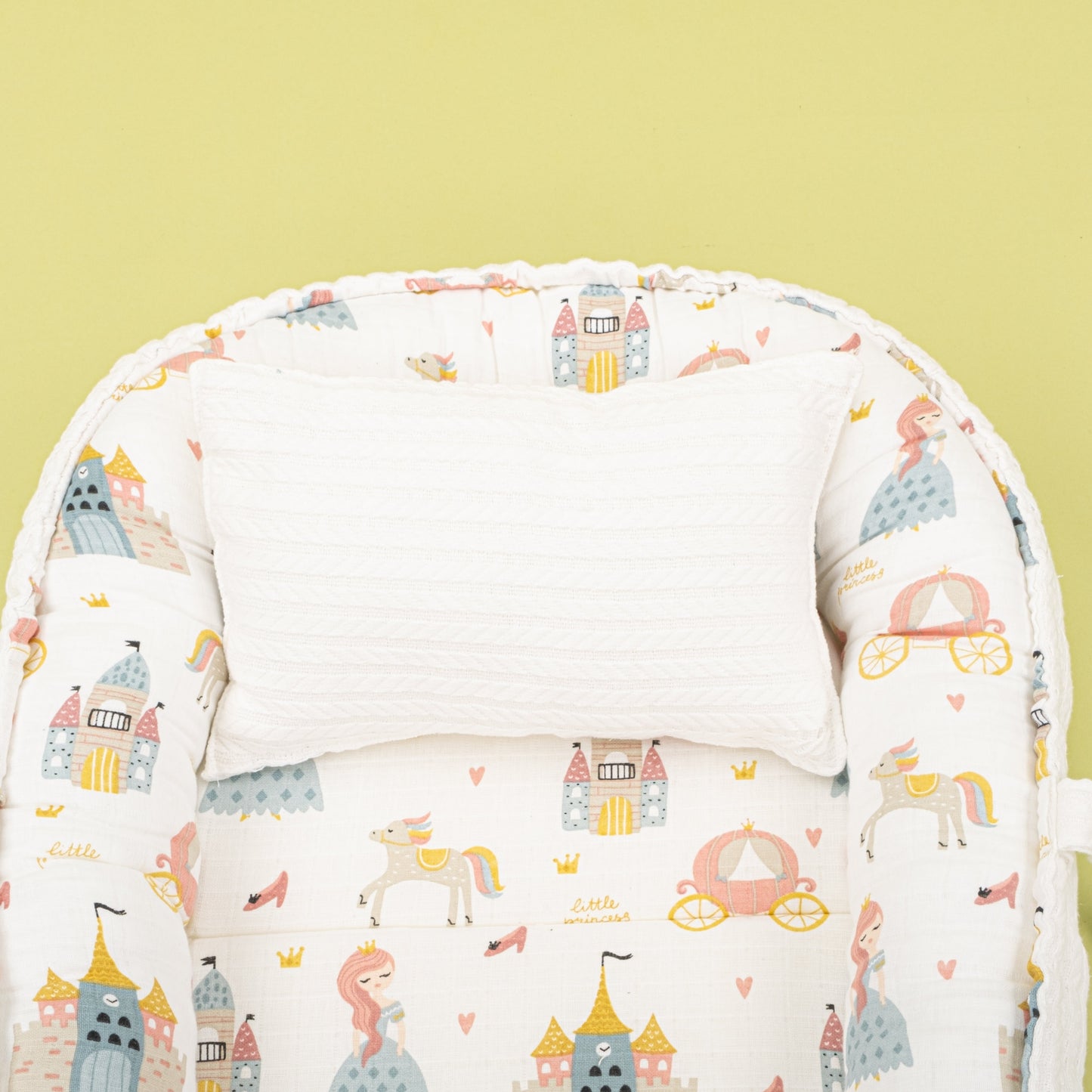 Babynest  and Pillow - Çift Taraflı - Beyaz Örgü - Sindirella