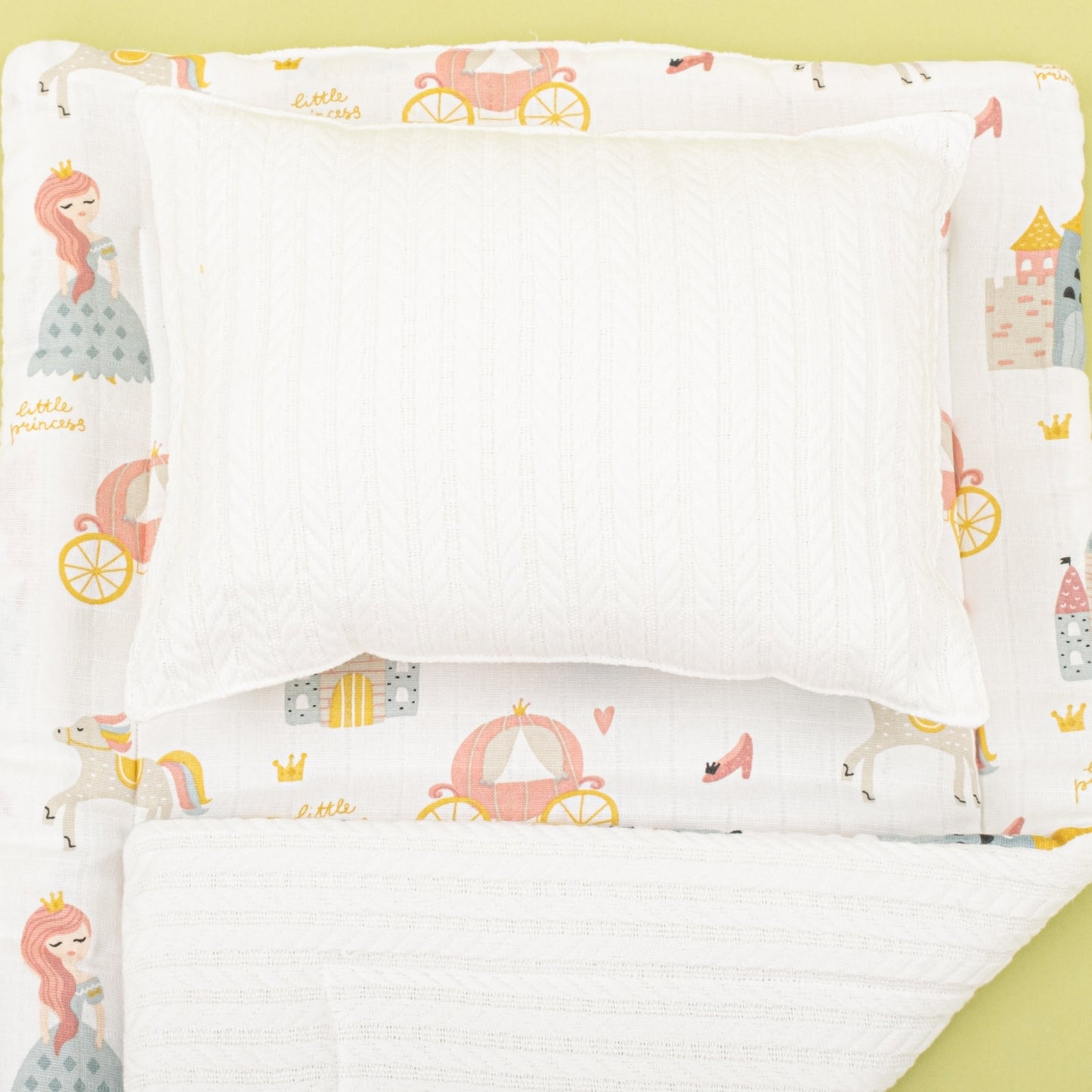 Double Sided Changing Pad and Pillow - Beyaz Örgü - Sindirella