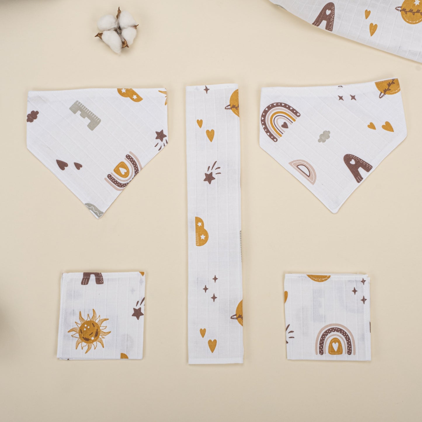 9 Piece - Newborn Sets - Double Sided - Winter - Koyu Yeşil Örgü - Galaksi ve Harfler