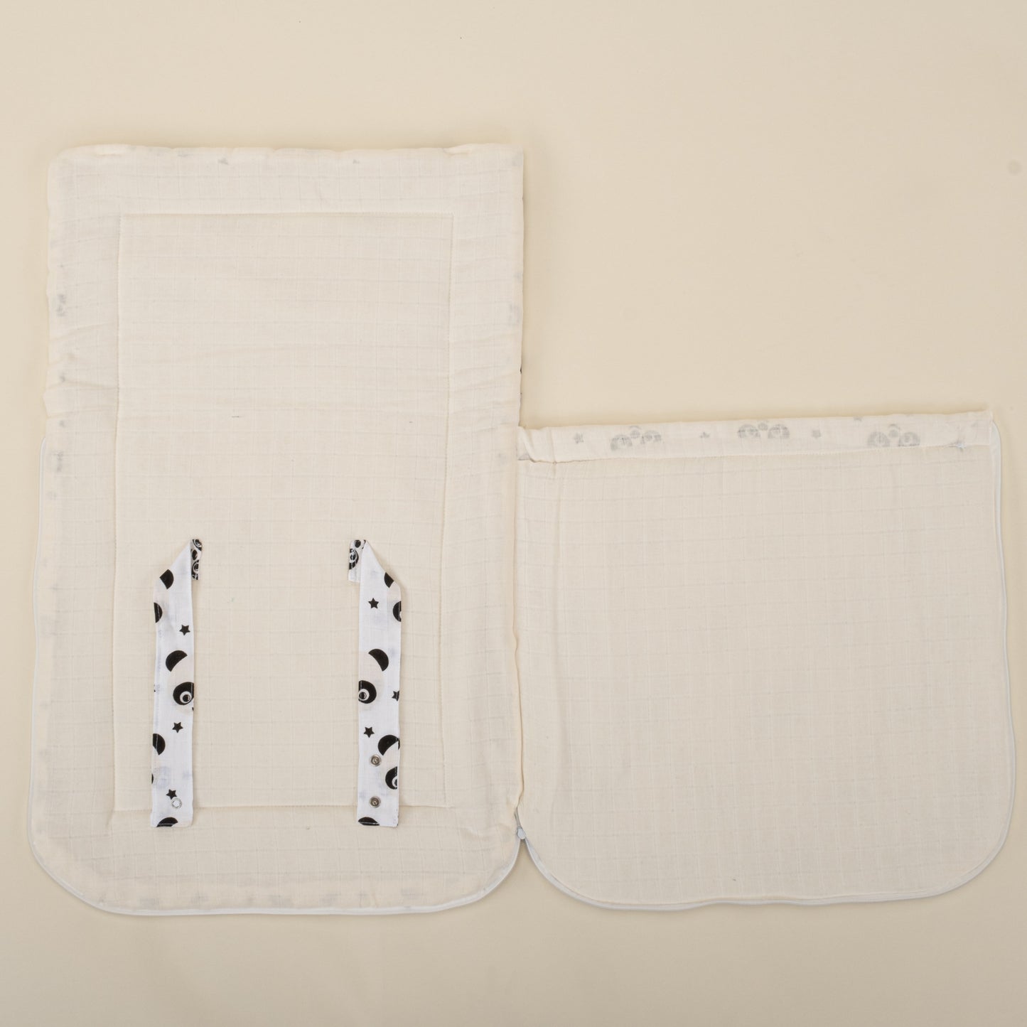 Sleeping Bag and Pillow - Krem Muslin - Panda