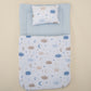 Sleeping Bag and Pillow - Bebe Mavi Muslin - Mavi Bulut