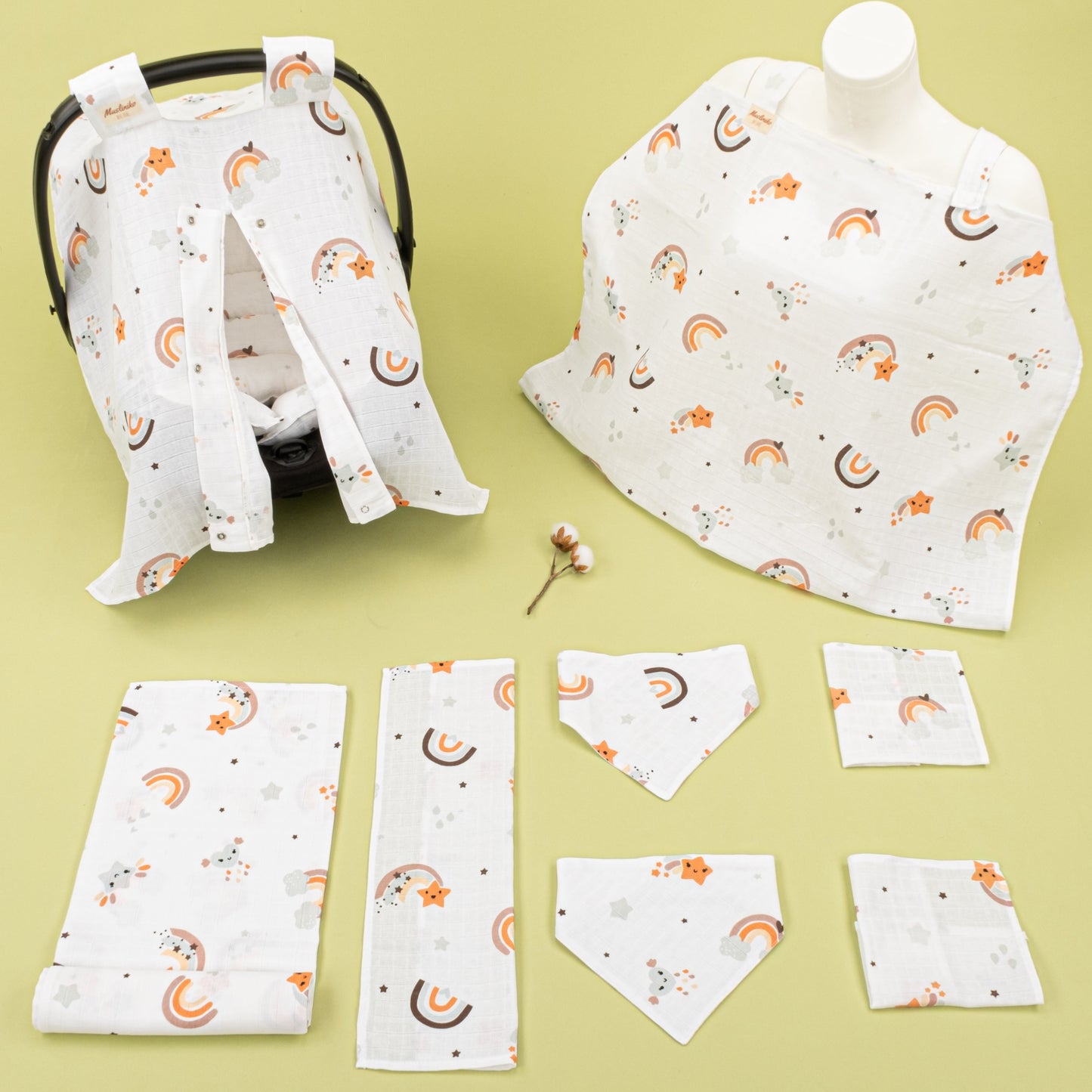 9 Piece - Newborn Sets - Summery - Turuncu Gökkuşağı