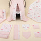 11 Piece - Newborn Sets - Double Sided - Winter - Pembe Saten - Pembe Bulut