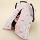 Stroller Cover Set - Double Side - Pembe Saten - Pembe Bulut