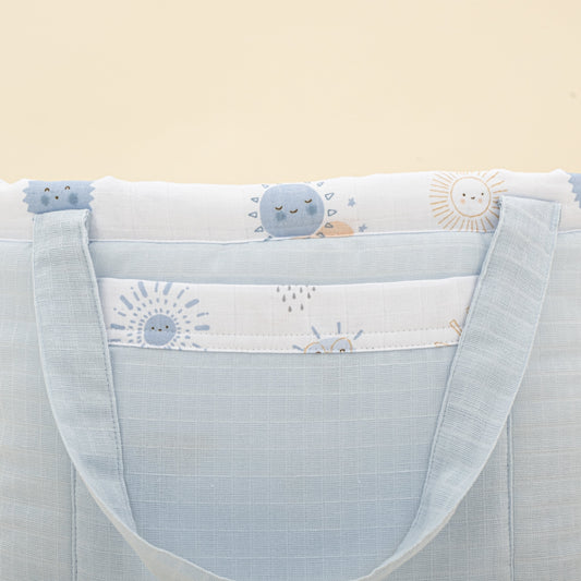 Baby Care Bag - Bebe Mavi Muslin - Mavi Güneş