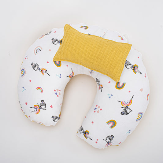 Double Sided Breastfeeding Pillow - Hardal Örgü - Balerin