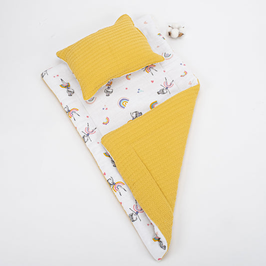 Double Sided Changing Pad and Pillow - Hardal Örgü - Balerin