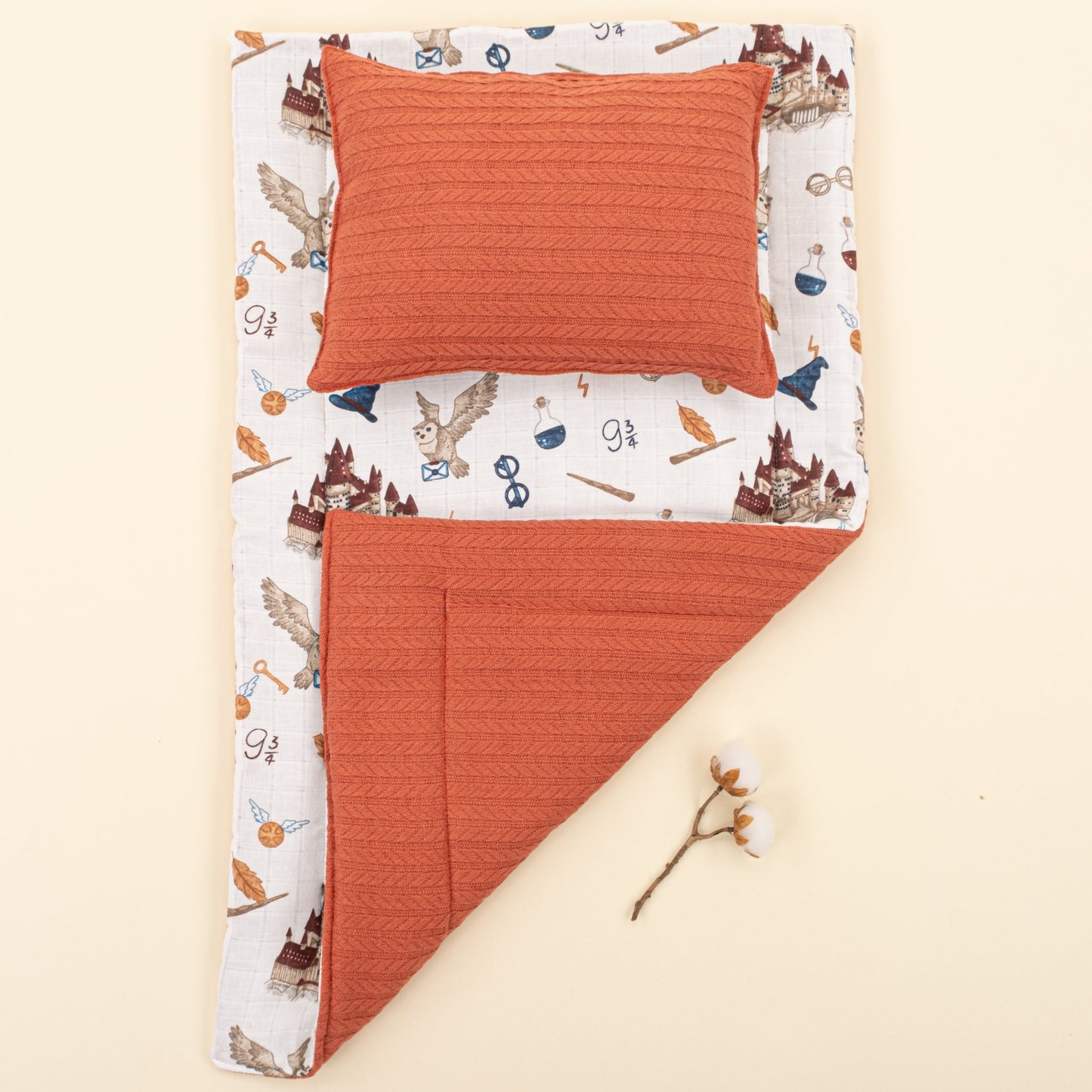 Double Sided Changing Pad and Pillow - Kiremit Örgü - Harry