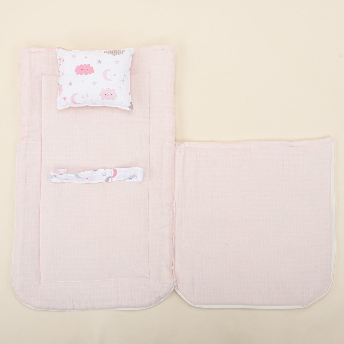 Sleeping Bag and Pillow - Bebe Pembe Muslin - Pembe Bulut