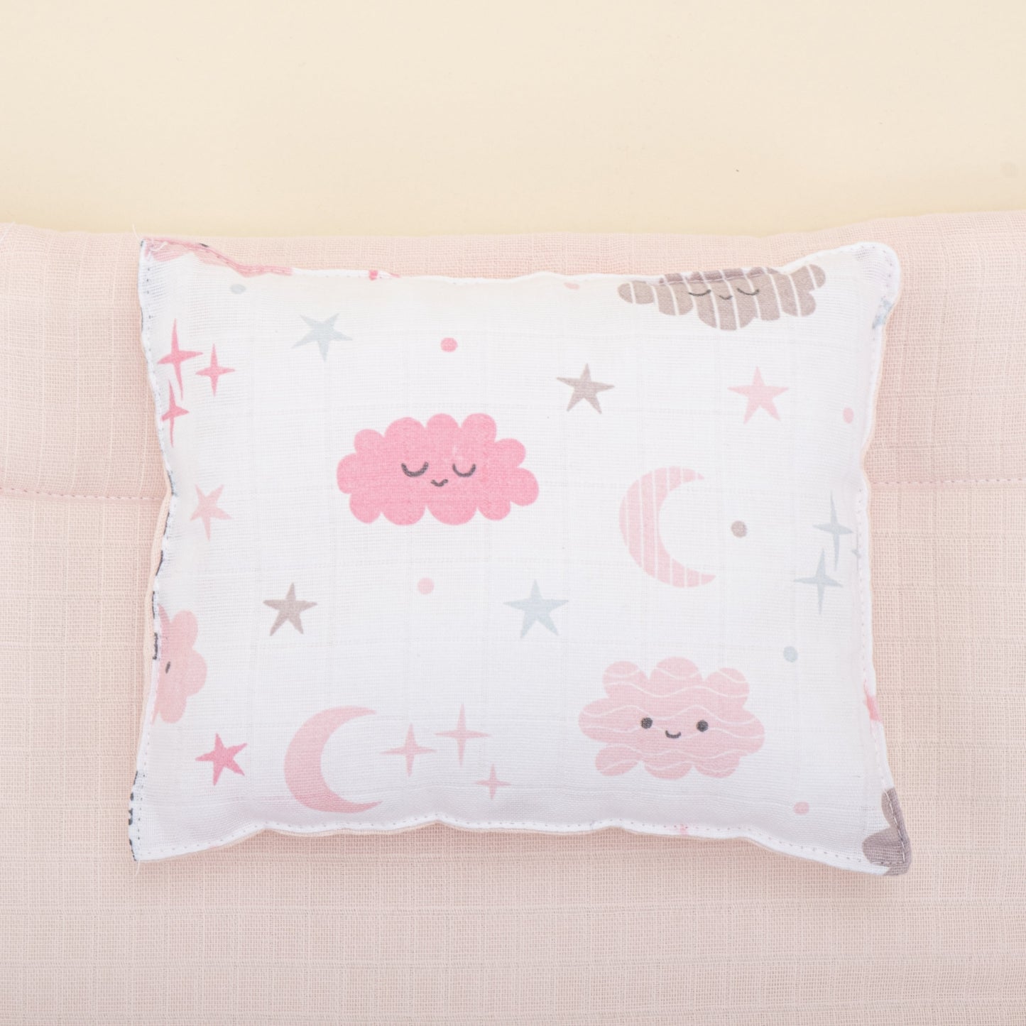 Sleeping Bag and Pillow - Bebe Pembe Muslin - Pembe Bulut