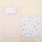 Sleeping Bag and Pillow - Bebe Pembe Muslin - Yeşil Çiçekler