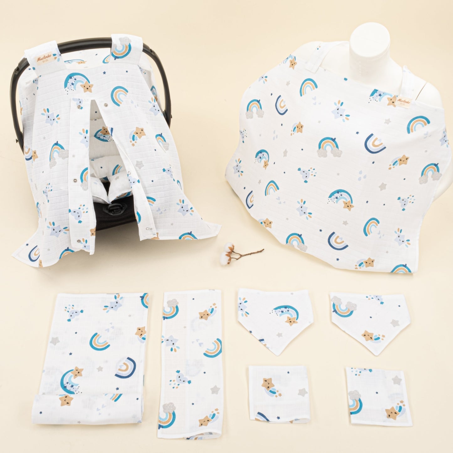 9 Piece - Newborn Sets - Summery - Mavi Gökkuşağı