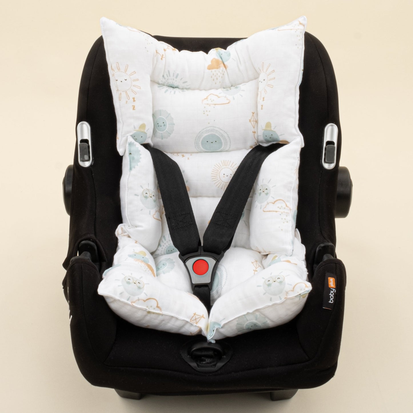 Stroller Cover Set - Double Side - Açık Yeşil Petek - Su Yeşili Güneş