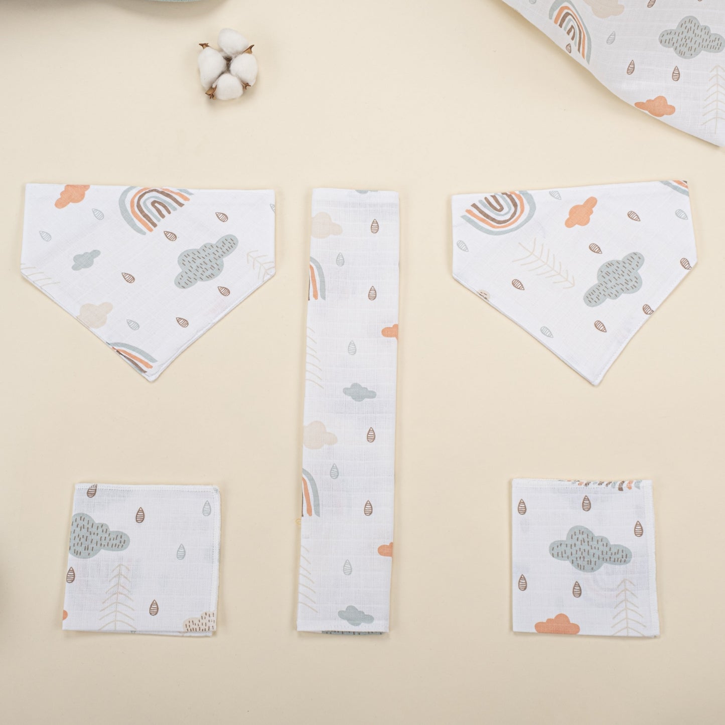 9 Piece - Newborn Sets - Double Sided - Winter - Yeşil  Petek - Yeşil Gökkuşağı