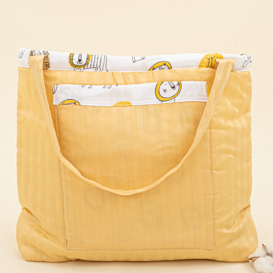 Baby Care Bag  - Sarı Saten - Sarı Aslan