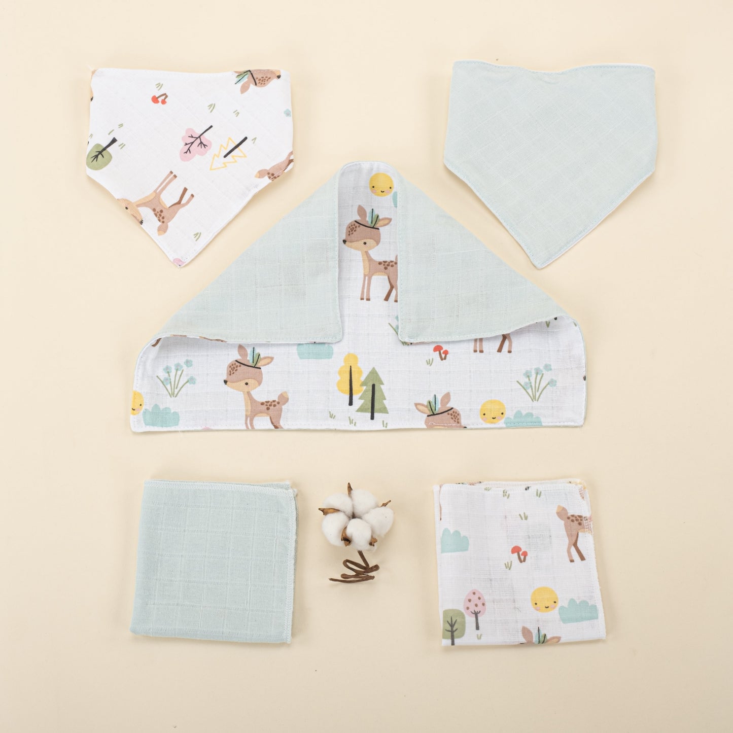 11 Piece - Newborn Sets - Double Sided - Seasonal - Mint Müslin - Ceylan