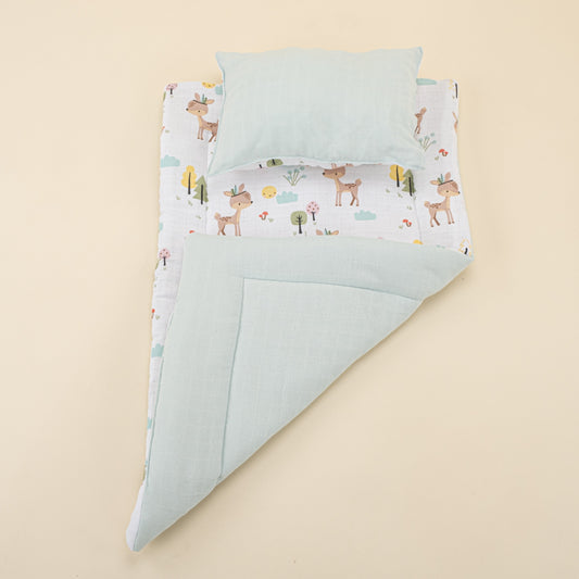 Double Sided Changing Pad and Pillow - Mint Muslin - Ceylan