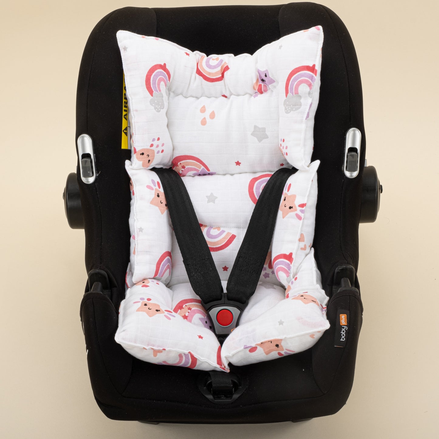 Stroller Cover Set - Double Side - Pembe Muslin - Bebe Pembe Gökkuşağı