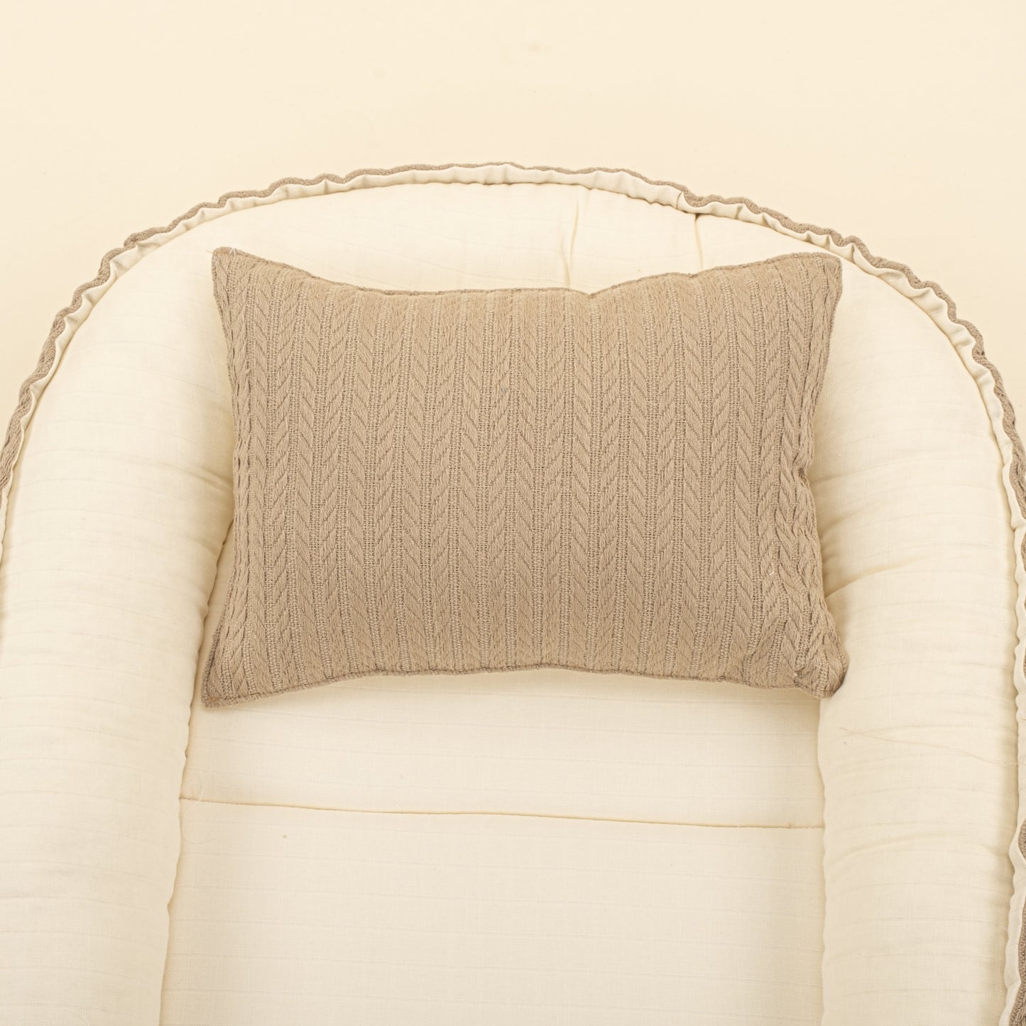 Babynest and Pillow - Çift Taraflı - Taş Örgü - Krem Muslin