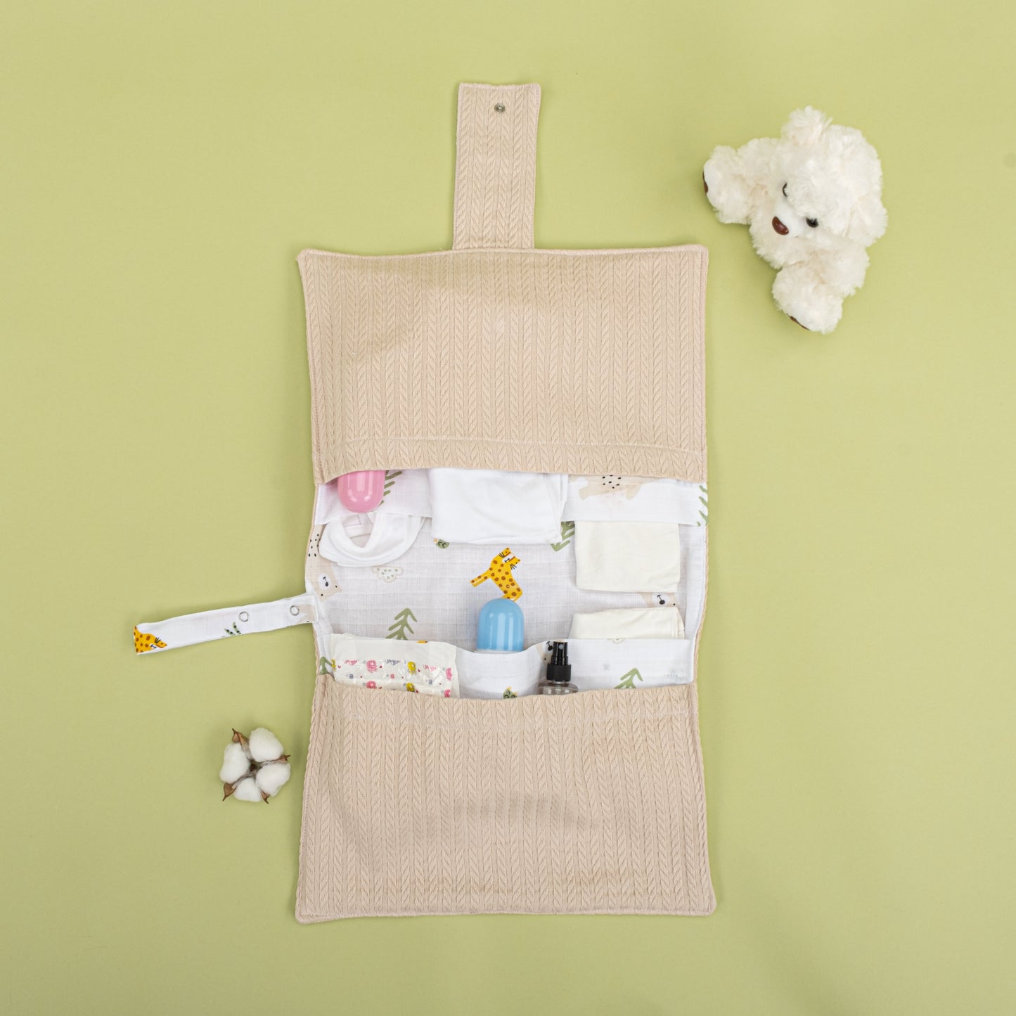 Baby Care Bag - Sütlü Kahve Örgü - Aslan