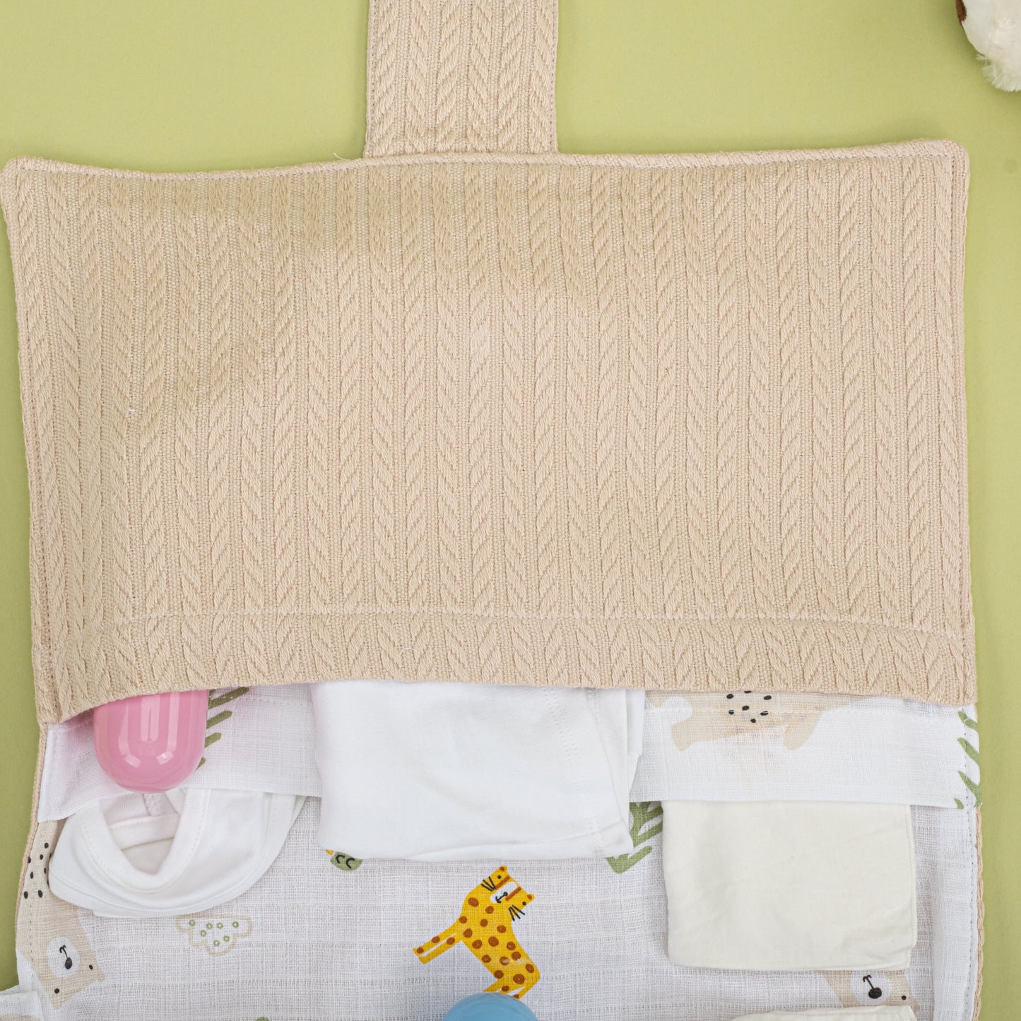 Baby Care Bag - Sütlü Kahve Örgü - Aslan