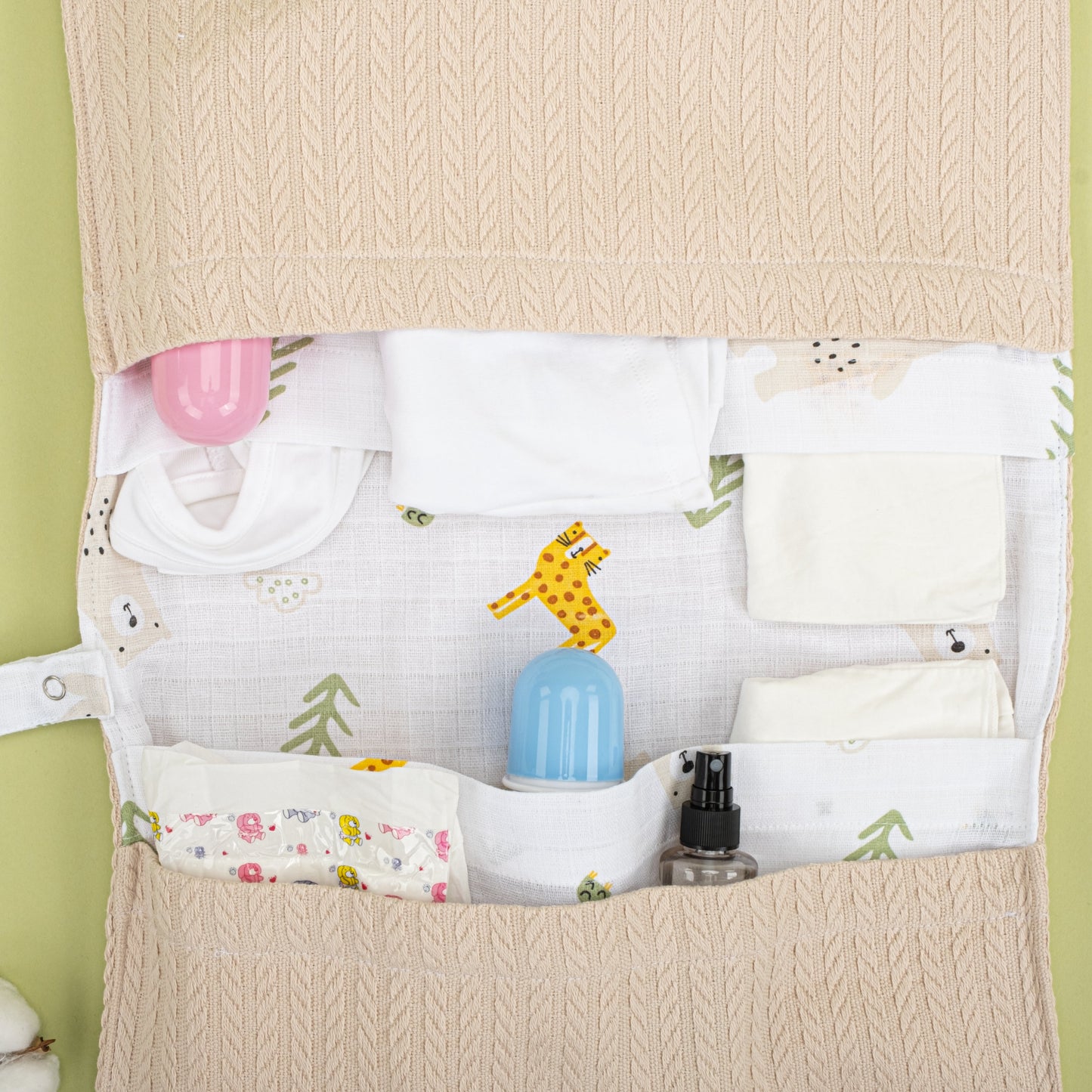 Baby Care Bag - Sütlü Kahve Örgü - Aslan