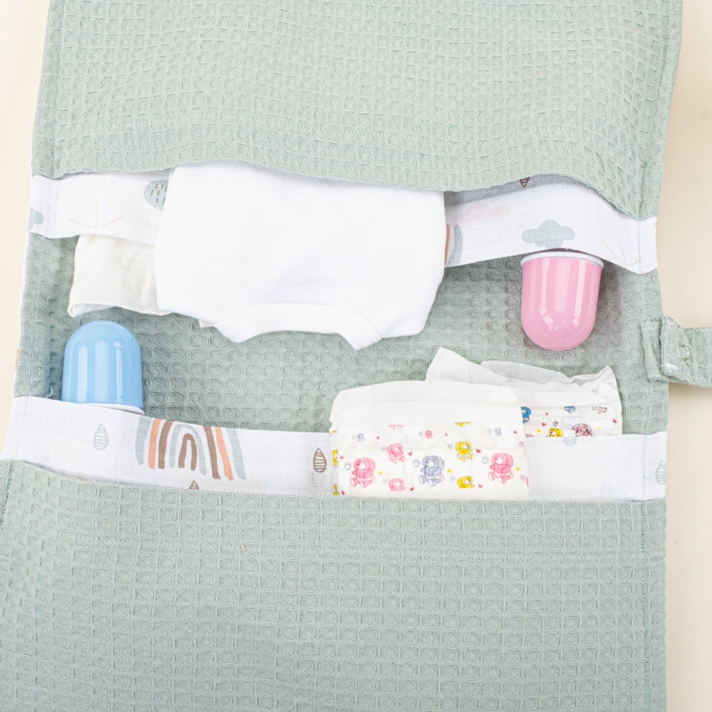 Baby Care Bag  - Yeşil Petek - Yeşil Gökkuşağı