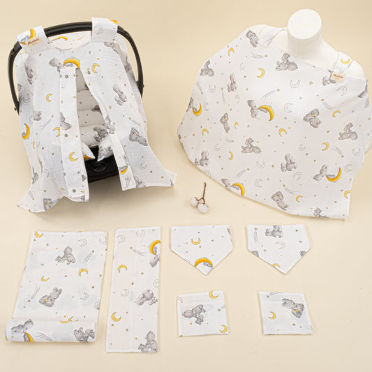 9 Piece - Newborn Sets - Summery - Gri Tavşan