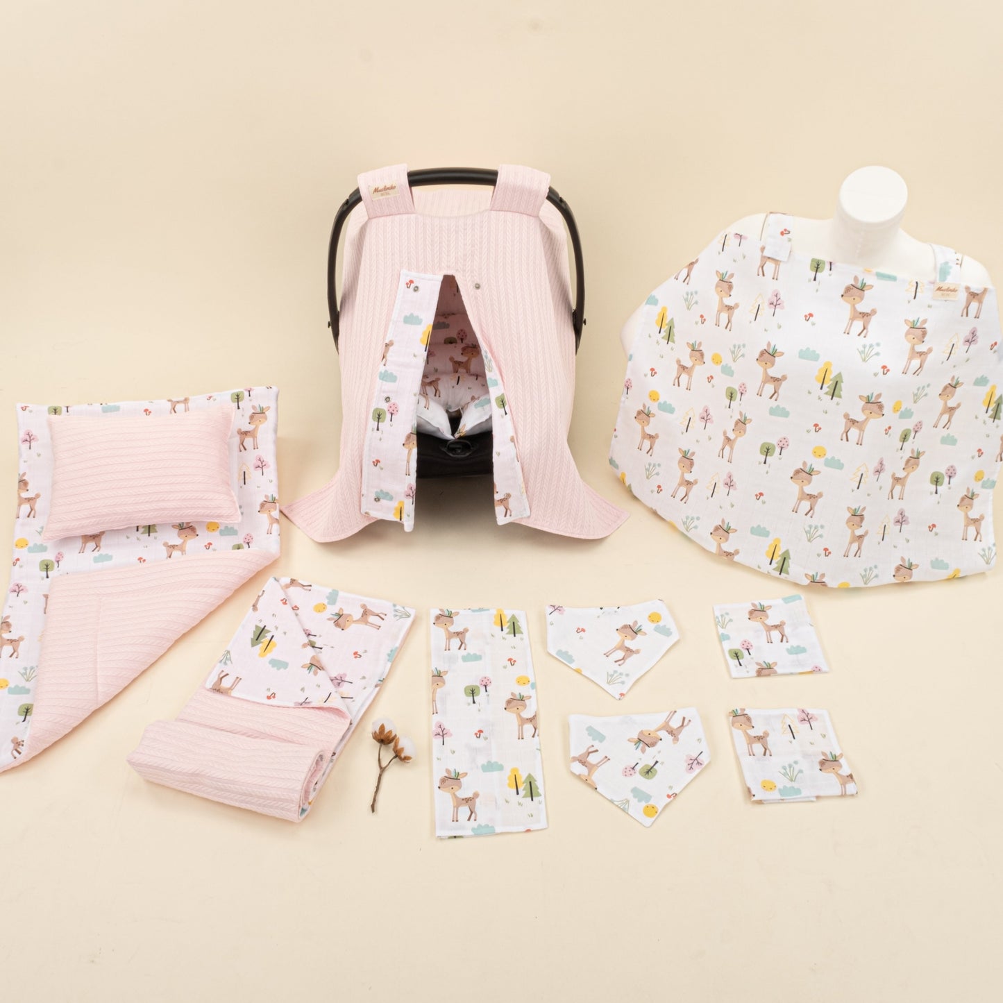 11 Piece - Newborn Sets - Double Sided - Winter - Şeker Pembe Örgü - Ceylan