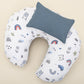 Double Sided Breastfeeding Pillow - Koyu Mavi Petek - Mavi Kedi