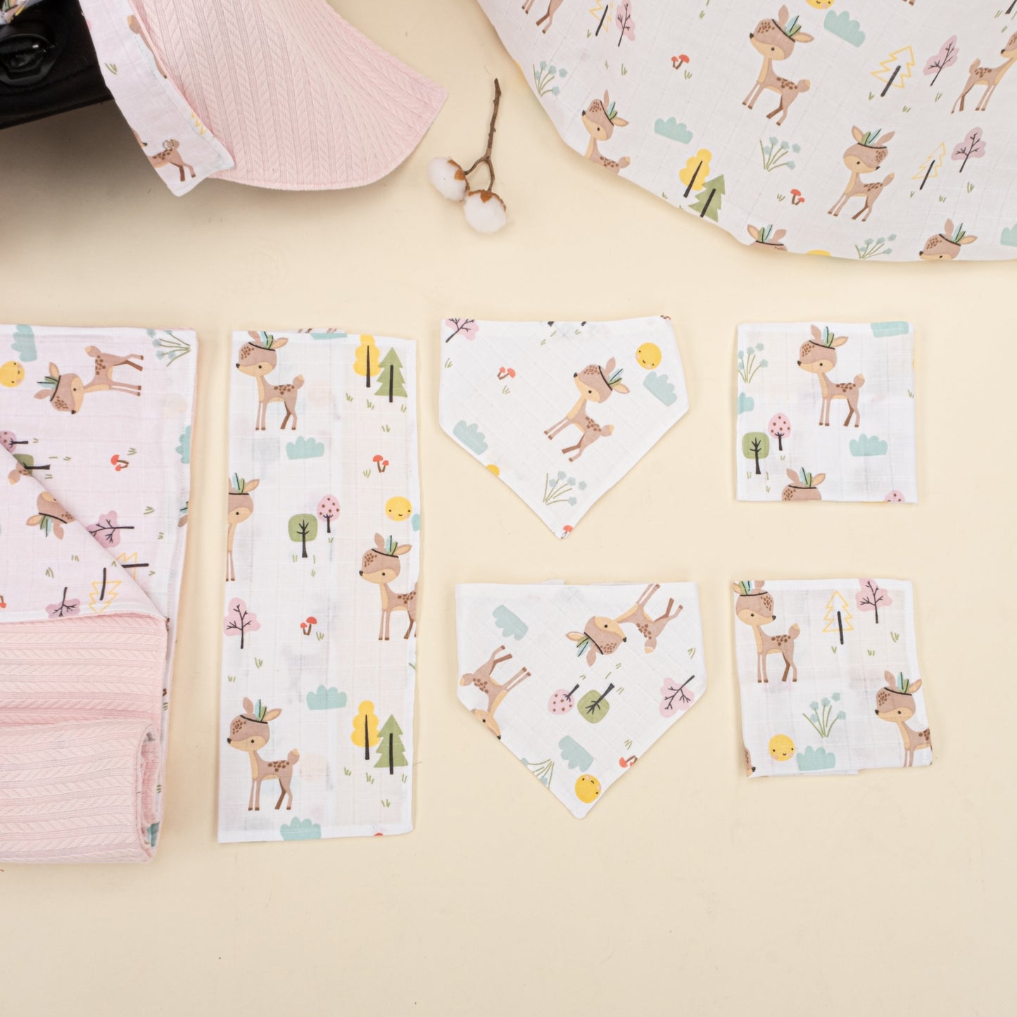 9 Piece - Newborn Sets - Double Sided - Winter - Şeker Pembe Örgü - Ceylan