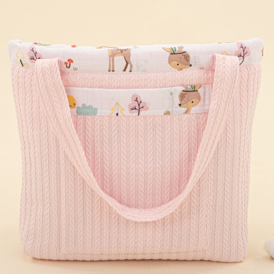 Baby Care Bag  - Şeker Pembe Örgü - Ceylan