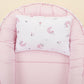 Babynest and Pillow - Çift Taraflı - Bebe Pembe Muslin - Pembe Ay