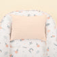 Babynest and Pillow - Çift Taraflı - Somon Örgü - Yeşil Çiçekler