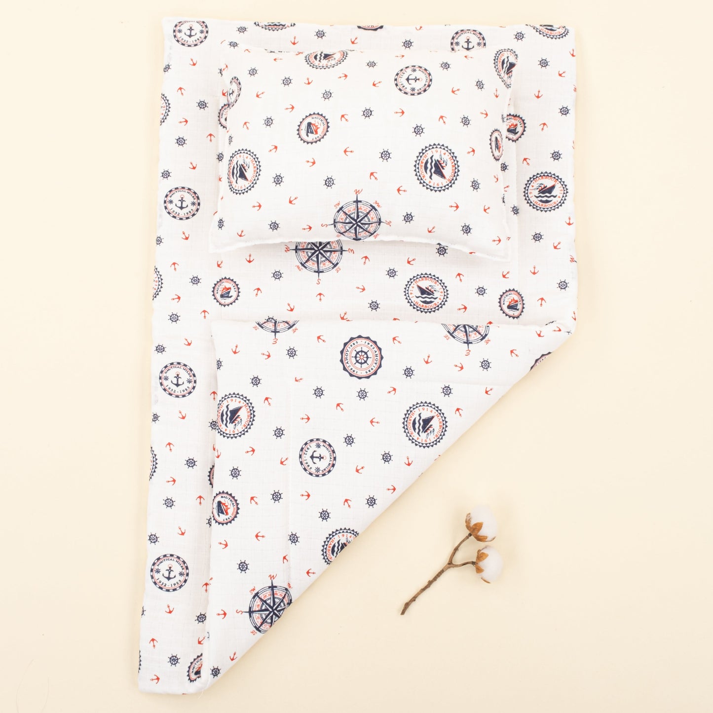 Double Sided Changing Pad and Pillow - Mavi Gemi