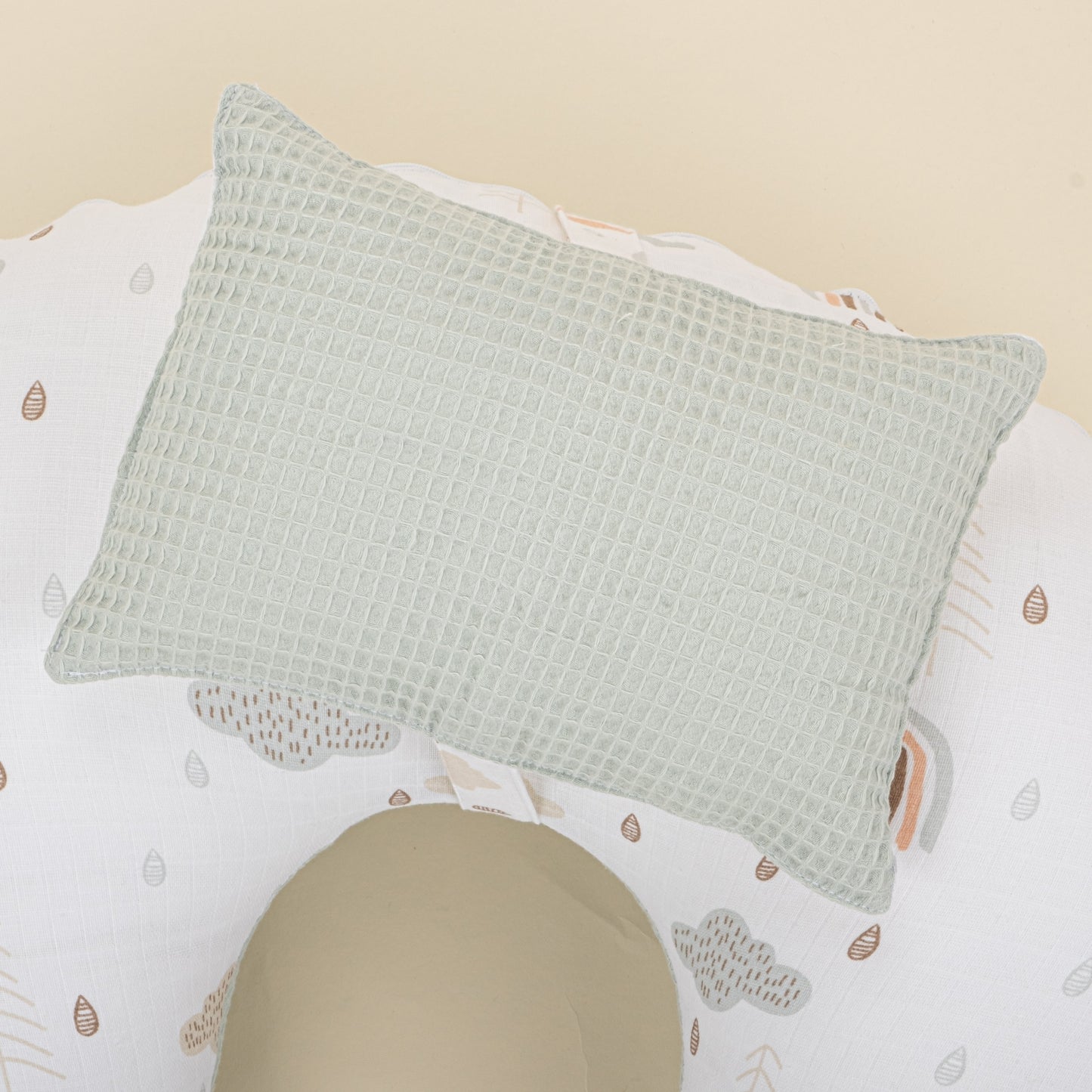 Double Sided Breastfeeding Pillow - Açık Yeşil Petek - Yeşil Gökkuşağı