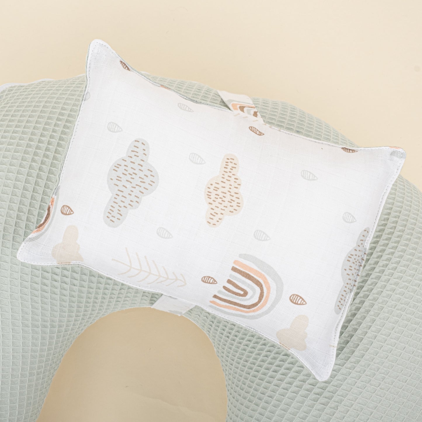 Double Sided Breastfeeding Pillow - Açık Yeşil Petek - Yeşil Gökkuşağı