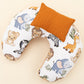 Double Sided Breastfeeding Pillow - Kiremit Muslin - Sevimli Hayvanlar