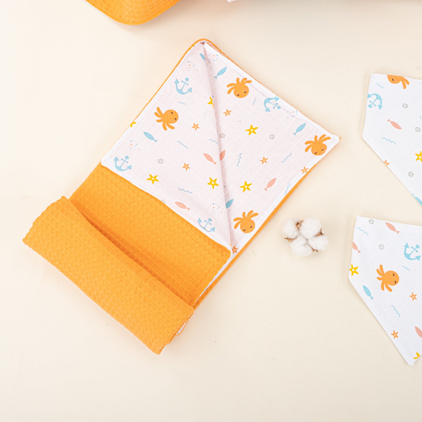 9 Piece - Newborn Sets - Double Sided - Winter - Oranj Petek - Ahtapot