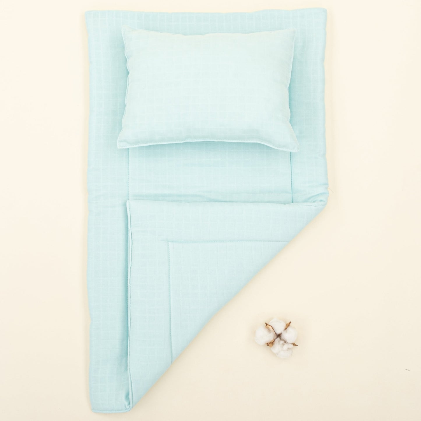 Double Sided Changing Pad and Pillow - Su Yeşili Muslin