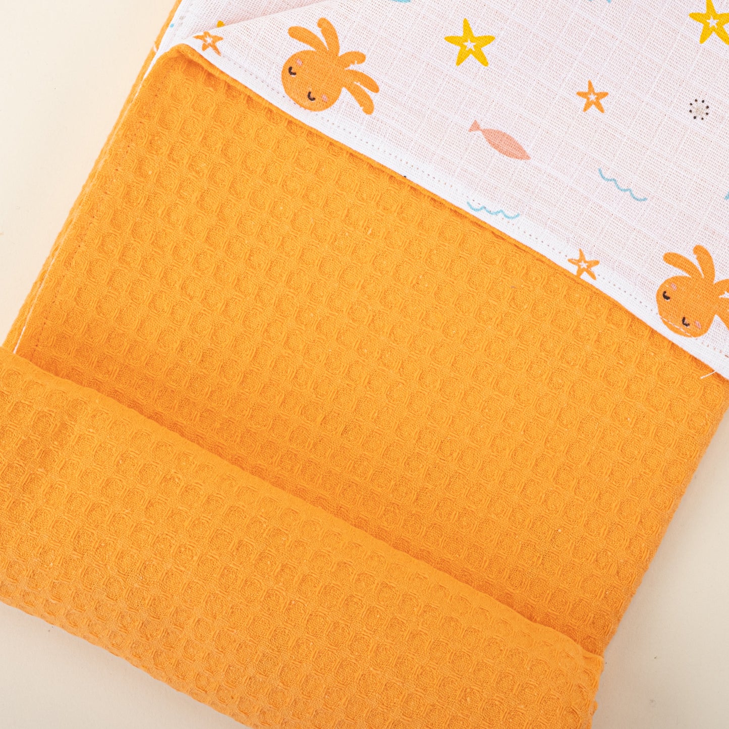 Double Sided Pique Blanket - Oranj Petek - Ahtapot