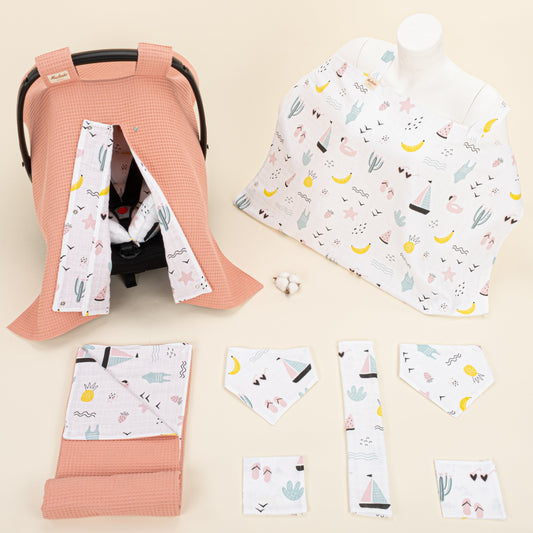 9 Piece - Newborn Sets - Double Sided - Winter - Somon Petek - Plaj